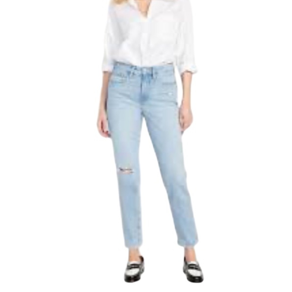 Old Navy High-Rise O.G. Straight Jeans Blue Light Wash Secret-Smooth Pockets 6P